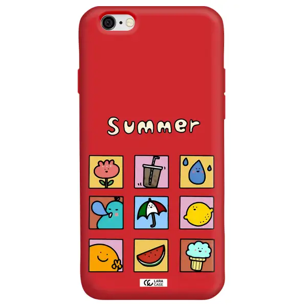 summer vibes Apple iPhone 6 Silicone Imperial Red Case