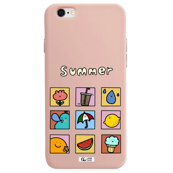 summer vibes Apple iPhone 6 Silicone pastel pink Case