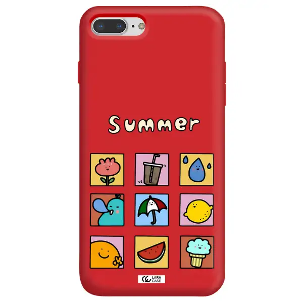 summer vibes Apple iPhone 7 plus Silicone Imperial Red Case