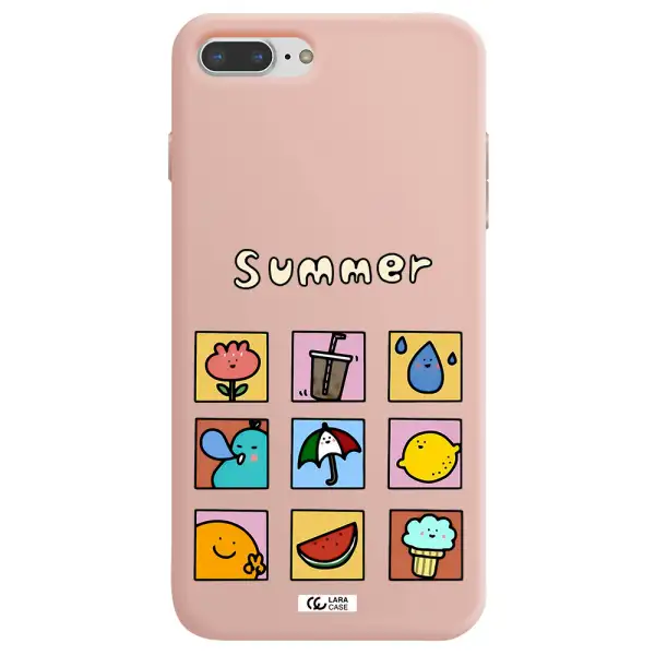 summer vibes Apple iPhone 7 plus Silicone pastel pink Case