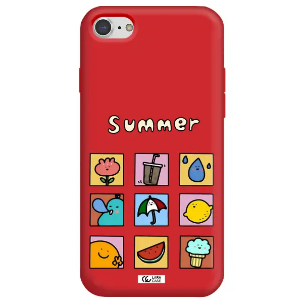 summer vibes Apple iPhone 7 Silicone Imperial Red Case