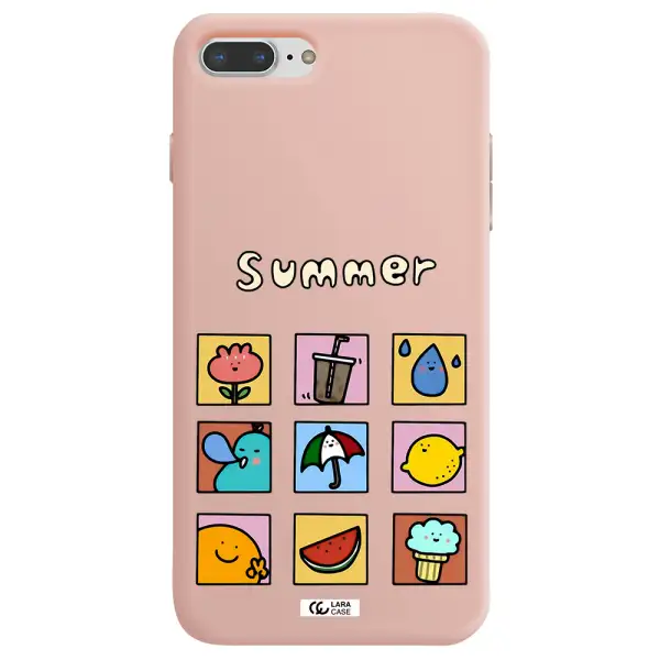 summer vibes Apple iPhone 8 plus Silicone pastel pink Case