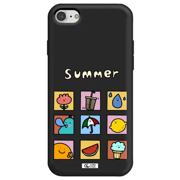 summer vibes Apple iPhone 8 Silicone black Case