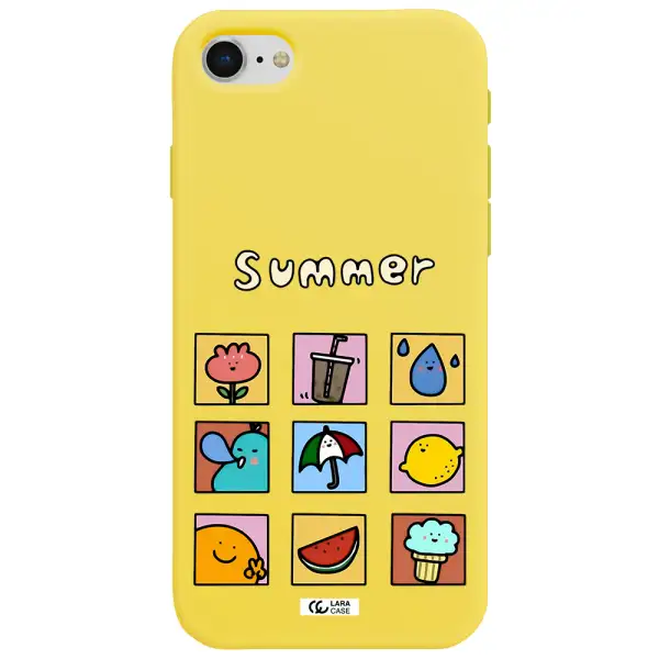 summer vibes Apple iPhone se 2020 Silicone canary yellow Case