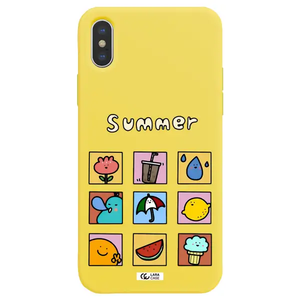summer vibes Apple iPhone X Silicone canary yellow Case