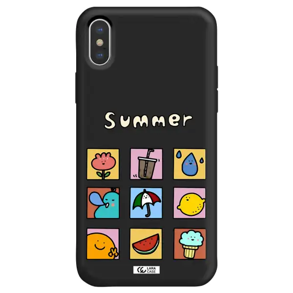 summer vibes Apple iPhone XS Silicone black Case