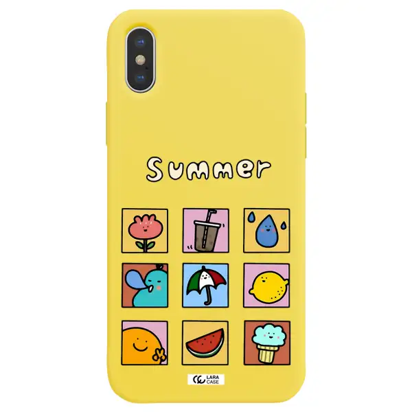 summer vibes Apple iPhone XS Silicone canary yellow Case