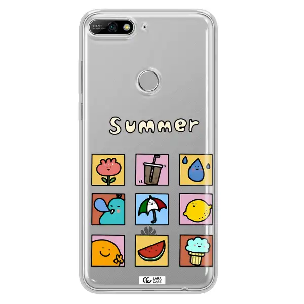 summer vibes Huawei Y7 2018 Clear TPU Case
