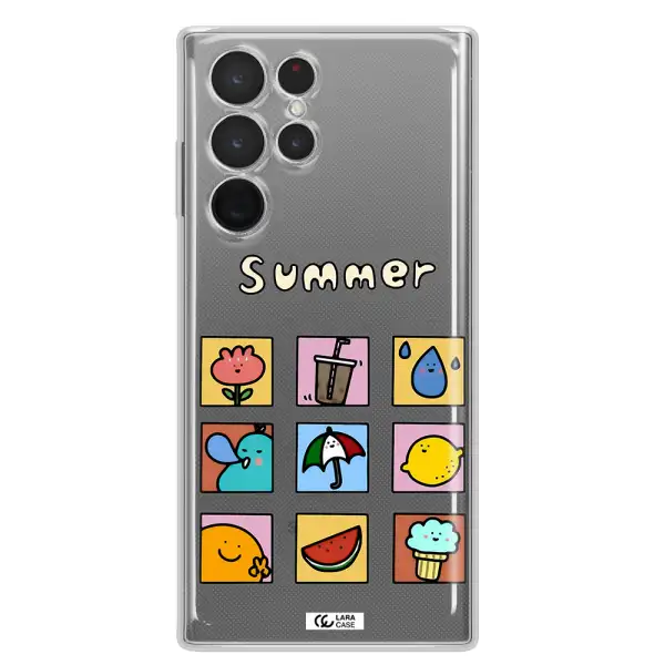 summer vibes Samsung S 22 Ultra Clear TPU Case