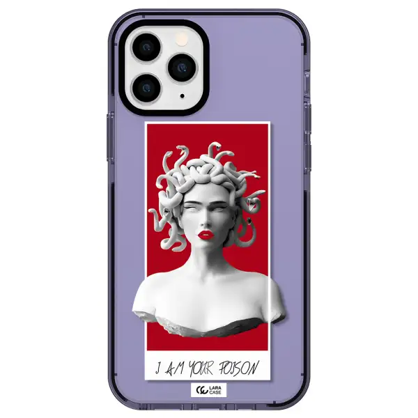 a statue of a woman with snakes on her head Apple iPhone 11 pro impact Lilac Case