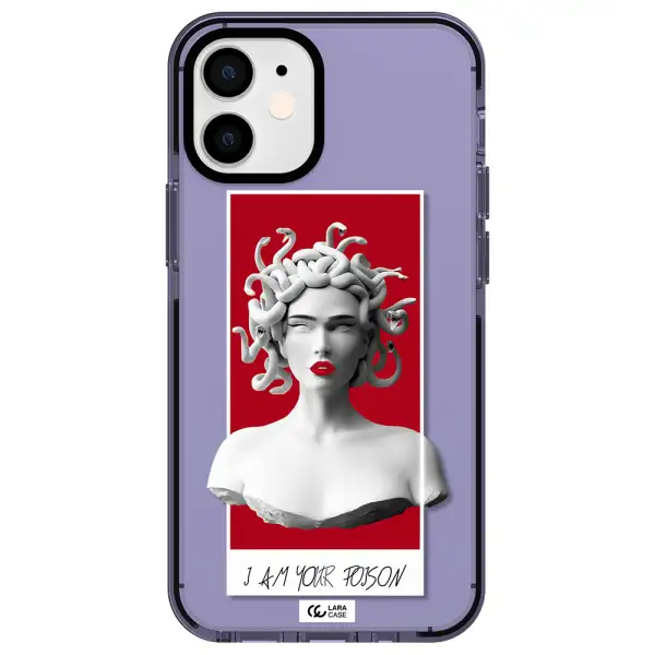 a statue of a woman with snakes on her head Apple iPhone 12 mini impact Lilac Case