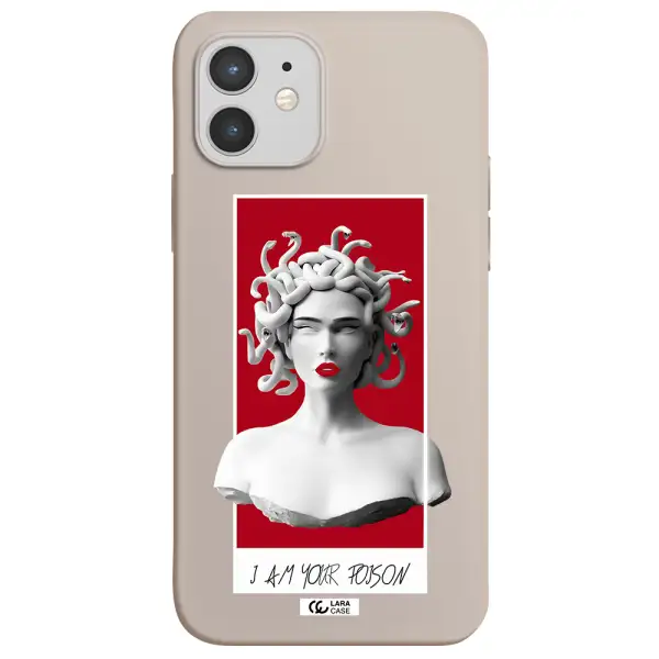 a statue of a woman with snakes on her head Apple iPhone 12 mini Silicone Stone Case