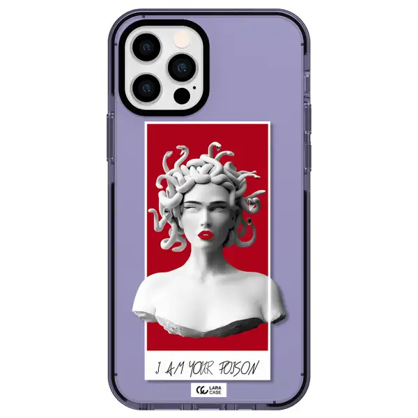 a statue of a woman with snakes on her head Apple iPhone 12 pro impact Lilac Case