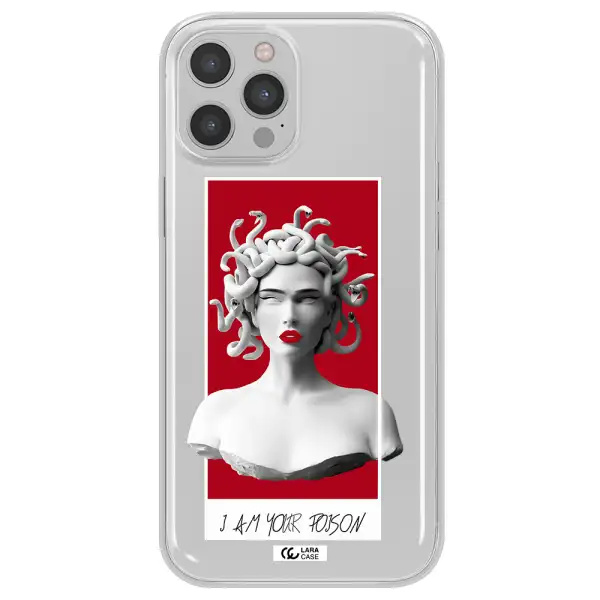 a statue of a woman with snakes on her head Apple iPhone 12 pro max Clear TPU Case