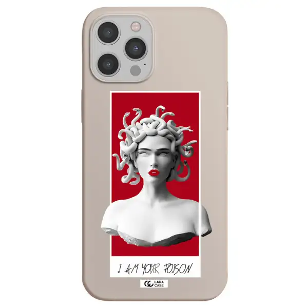 a statue of a woman with snakes on her head Apple iPhone 12 pro max Silicone Stone Case
