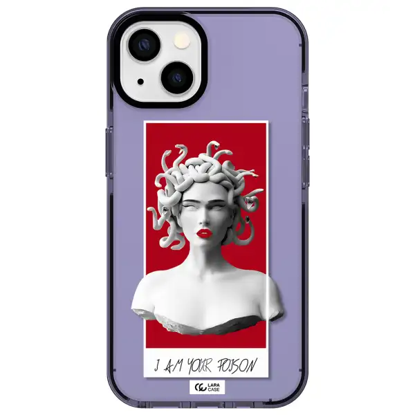 a statue of a woman with snakes on her head Apple iPhone 13 impact Lilac Case
