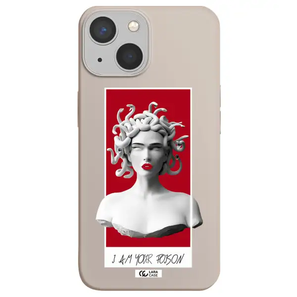 a statue of a woman with snakes on her head Apple iPhone 13 mini Silicone Stone Case
