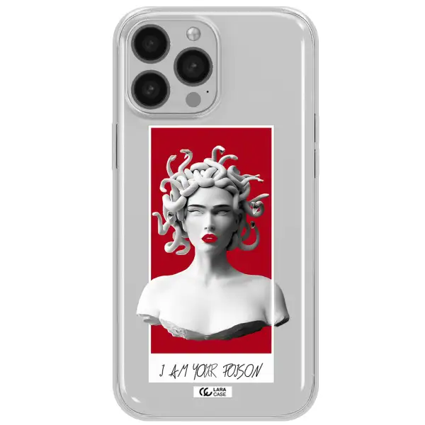 a statue of a woman with snakes on her head Apple iPhone 13 Pro Clear TPU Case