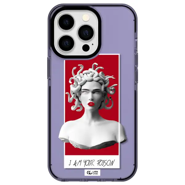 a statue of a woman with snakes on her head Apple iPhone 13 Pro impact Lilac Case