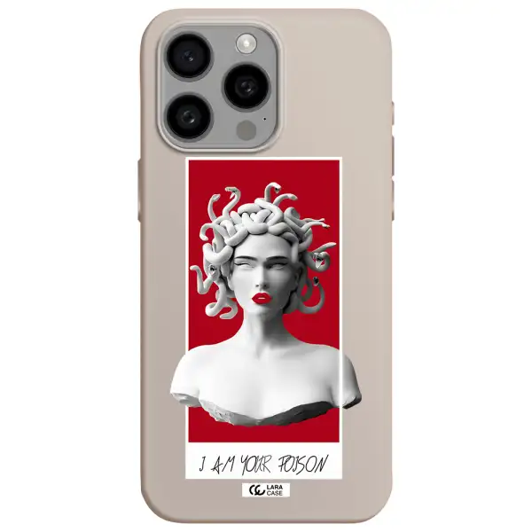 a statue of a woman with snakes on her head Apple Iphone 15 Pro max Silicone Stone Case