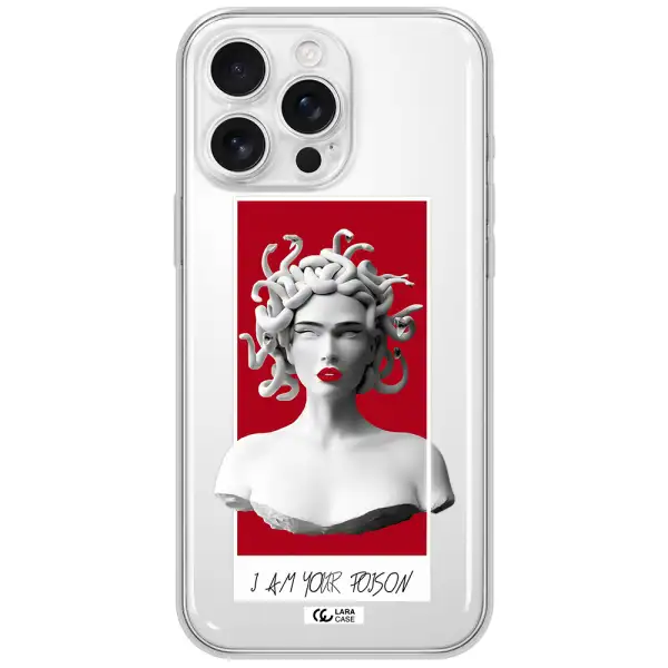 A Statue Of A Woman With Snakes On Her Head Apple Iphone 16 Pro Max Clear Tpu Case