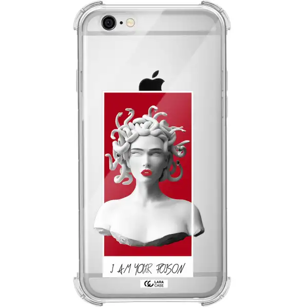 a statue of a woman with snakes on her head Apple iPhone 6 Clear PC Case