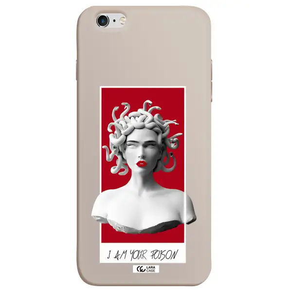 a statue of a woman with snakes on her head Apple iPhone 6 plus Silicone Stone Case
