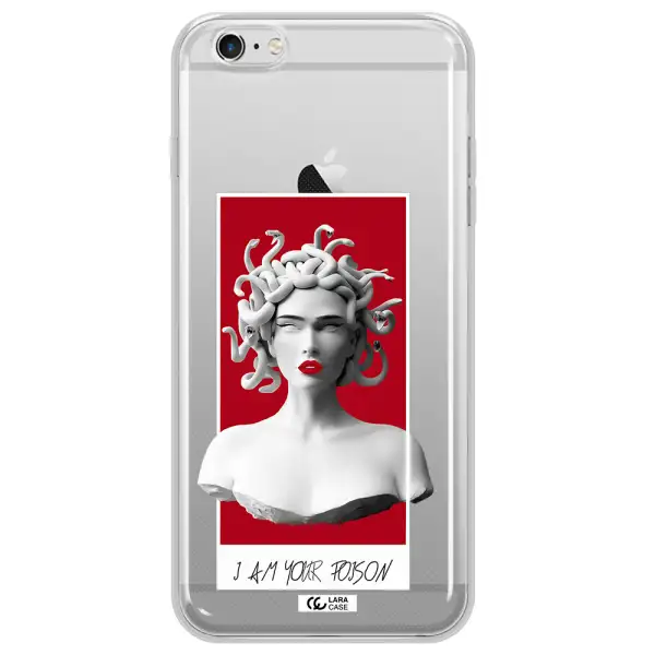 a statue of a woman with snakes on her head Apple iPhone 6 s plus Clear TPU Case