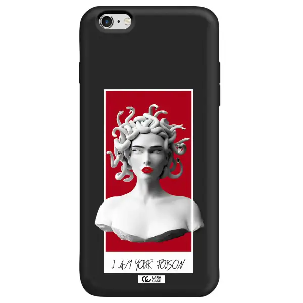 a statue of a woman with snakes on her head Apple iPhone 6 s plus Silicone black Case