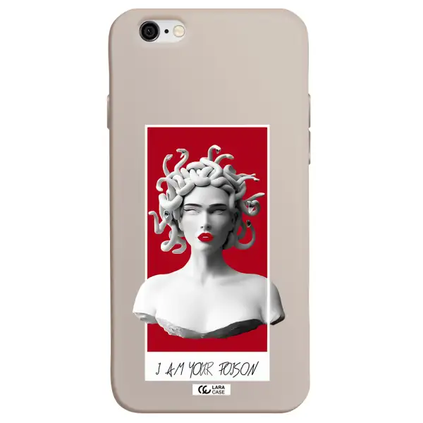 a statue of a woman with snakes on her head Apple iPhone 6 Silicone Stone Case