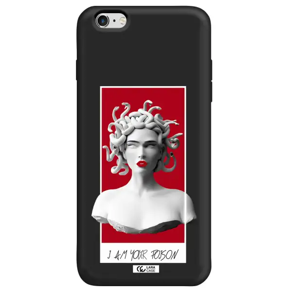 a statue of a woman with snakes on her head Apple iPhone 6S Silicone black Case