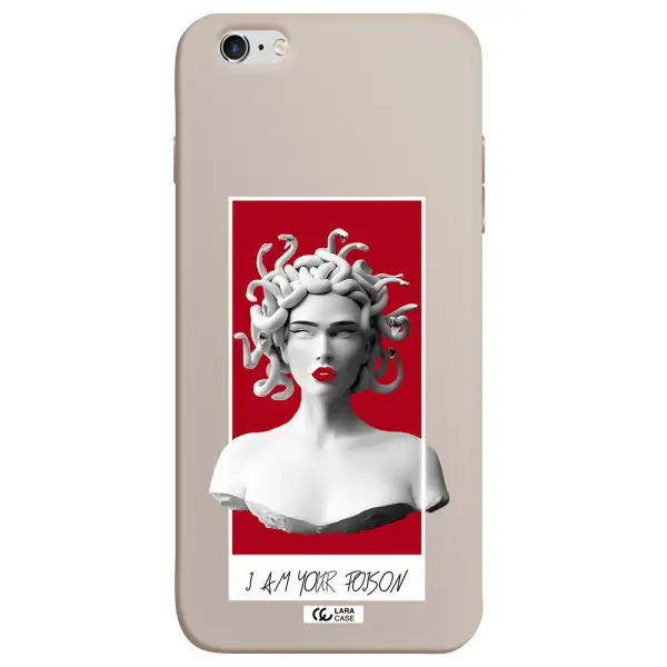a statue of a woman with snakes on her head Apple iPhone 6S Silicone Stone Case