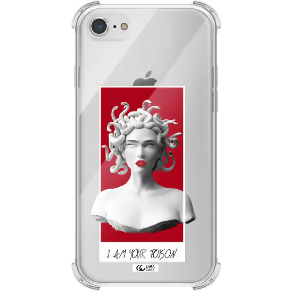 a statue of a woman with snakes on her head Apple iPhone 7 Clear PC Case