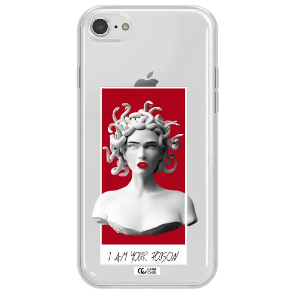 a statue of a woman with snakes on her head Apple iPhone 7 Clear TPU Case