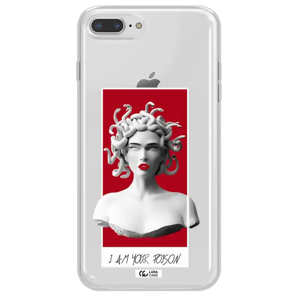a statue of a woman with snakes on her head Apple iPhone 7 plus Clear TPU Case