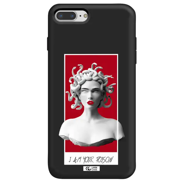 a statue of a woman with snakes on her head Apple iPhone 7 plus Silicone black Case