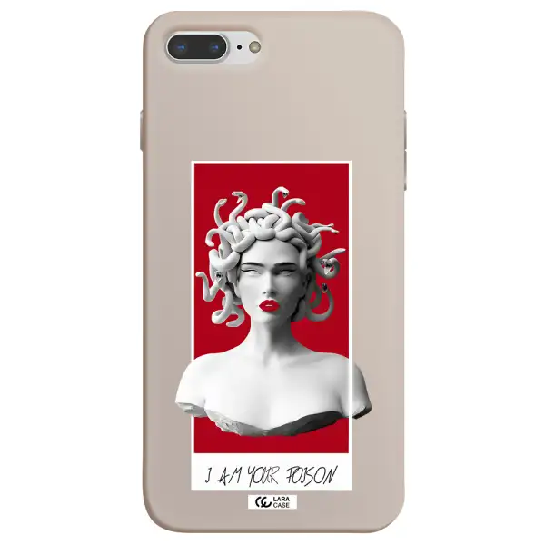 a statue of a woman with snakes on her head Apple iPhone 7 plus Silicone Stone Case