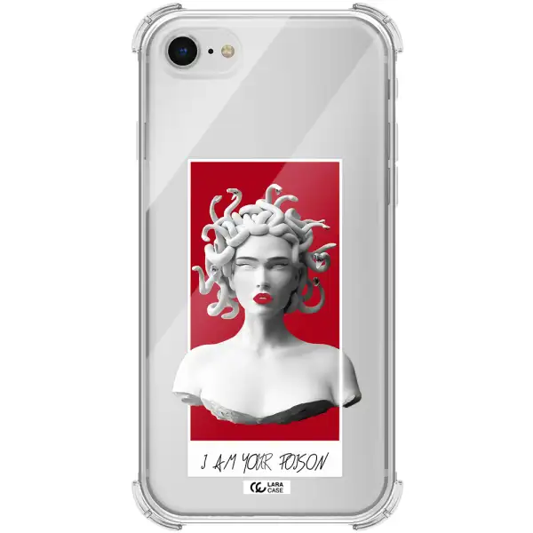 a statue of a woman with snakes on her head Apple iPhone se 2020 Clear PC Case