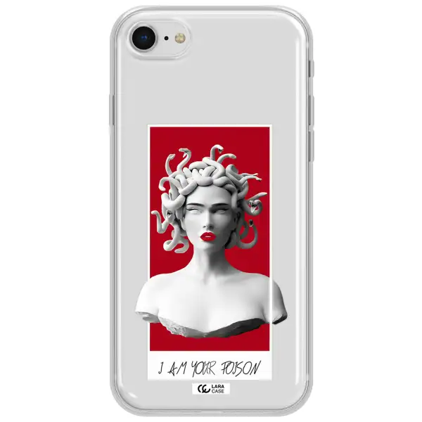 A Statue Of A Woman With Snakes On Her Head Apple Iphone Se 2020 Clear Tpu Case
