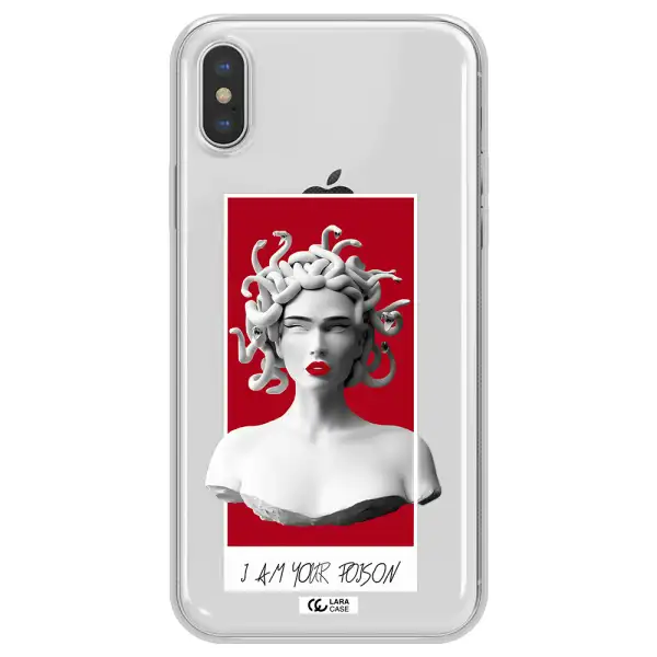 a statue of a woman with snakes on her head Apple iPhone XS max Clear TPU Case