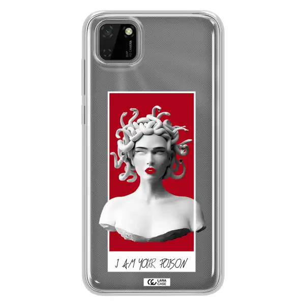 a statue of a woman with snakes on her head Huawei Honor 9S Clear TPU Case