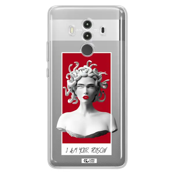 a statue of a woman with snakes on her head Huawei Mate 10 Clear TPU Case