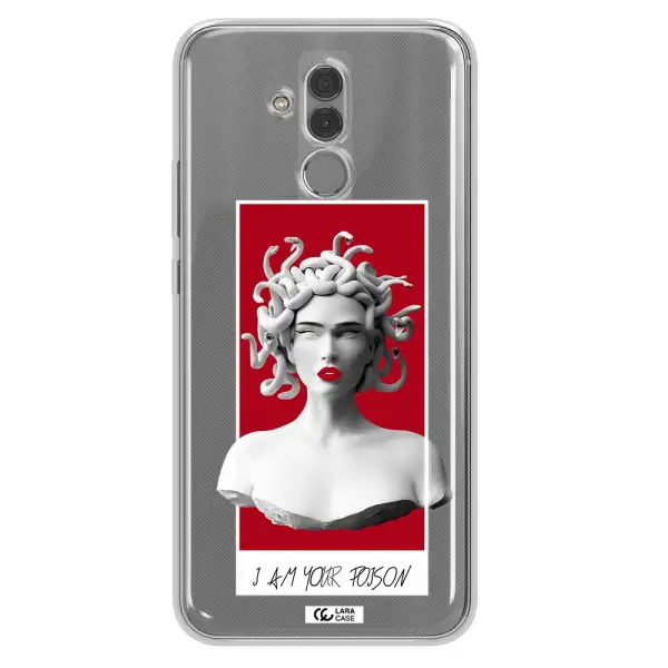 a statue of a woman with snakes on her head Huawei Mate 20 Lite Clear TPU Case