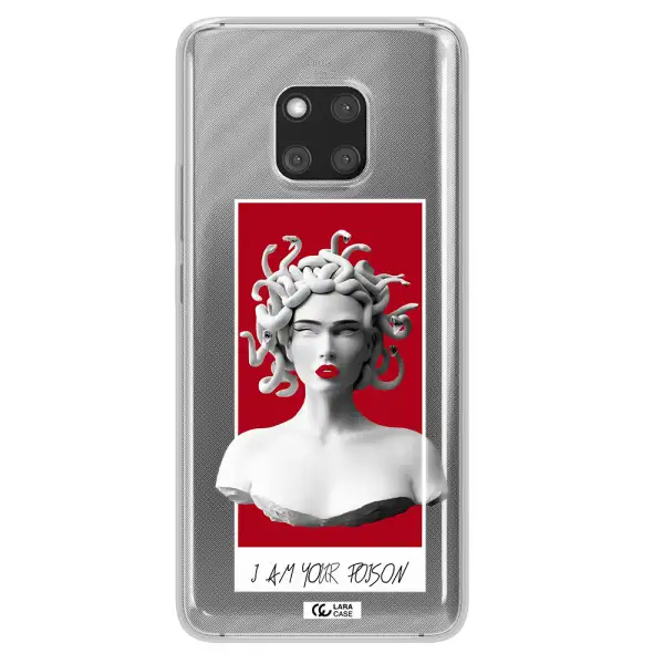 a statue of a woman with snakes on her head Huawei Mate 20 Pro Clear TPU Case