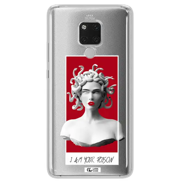 a statue of a woman with snakes on her head Huawei Mate 20X Clear TPU Case