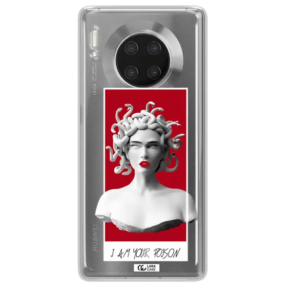 a statue of a woman with snakes on her head Huawei Mate 30 Pro Clear TPU Case