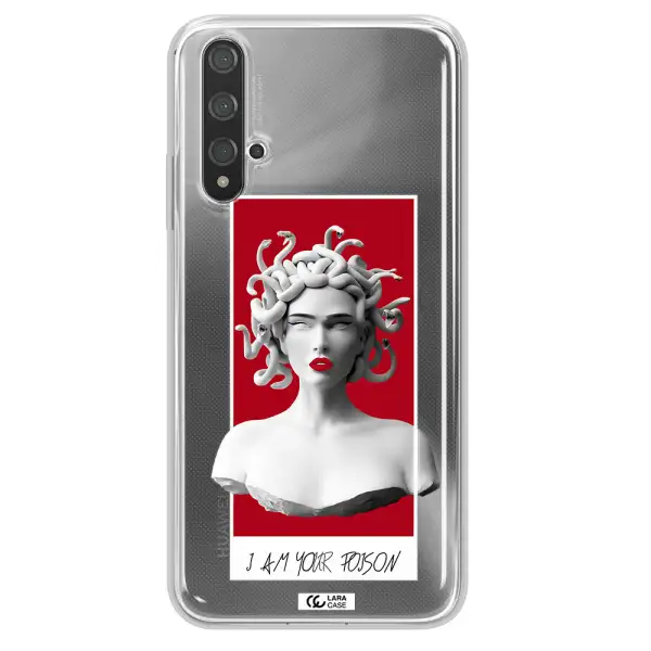 a statue of a woman with snakes on her head Huawei Nova 5t Clear TPU Case