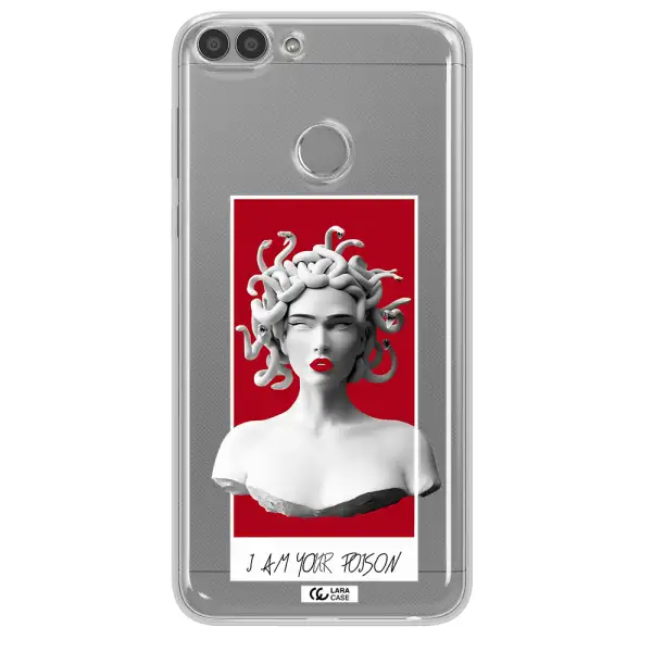 a statue of a woman with snakes on her head Huawei P Smart 2017 Clear TPU Case