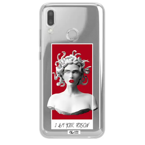 a statue of a woman with snakes on her head Huawei P Smart 2019 Clear TPU Case