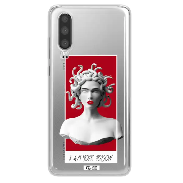 a statue of a woman with snakes on her head Huawei P30 Clear TPU Case